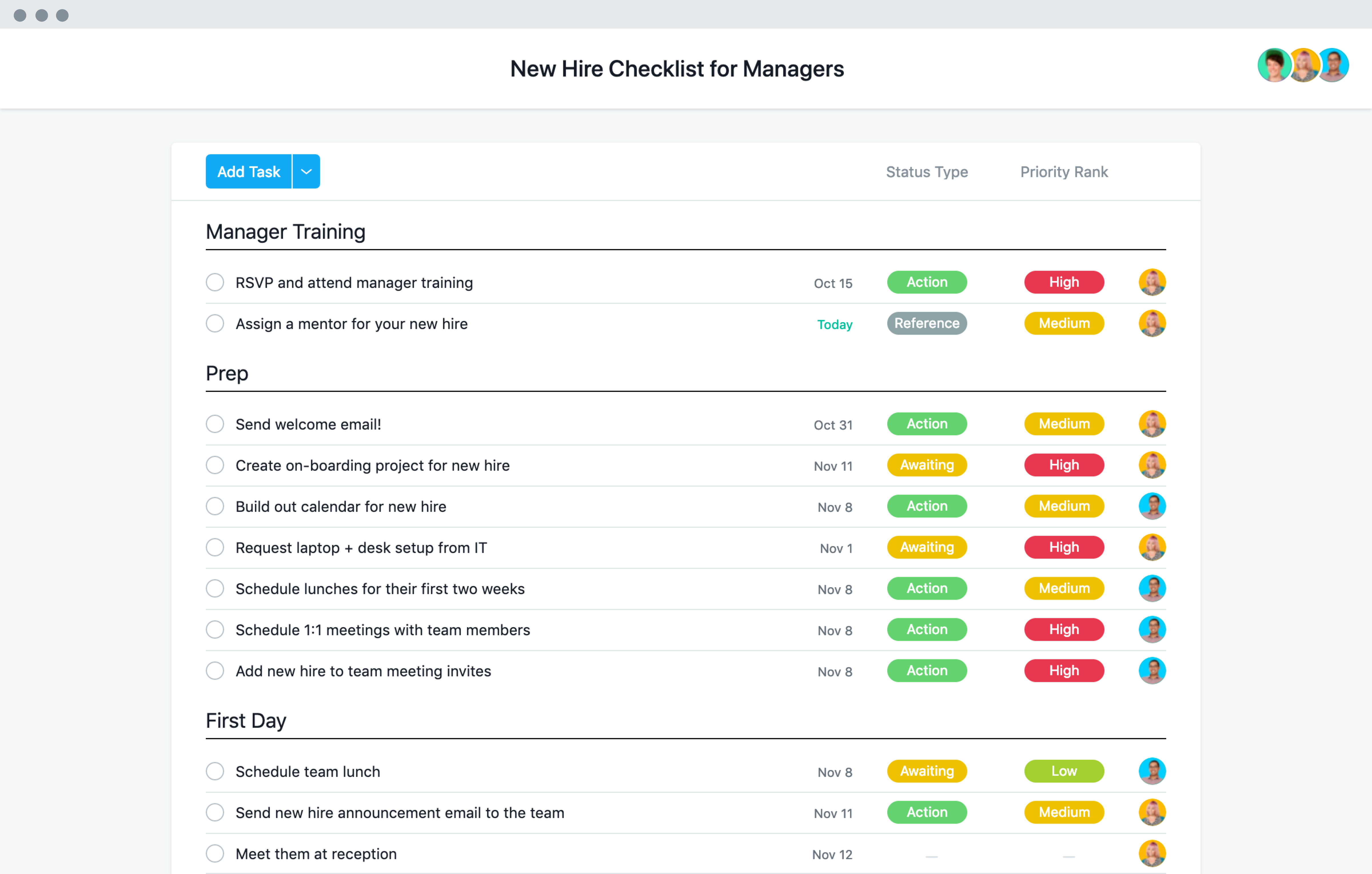 checklist for new managers